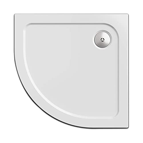 Plato de ducha, círculo cuarto 90 x 90 cm | Nordona® SIMPLEX | altura de construcción especialmente plana: 5,5 cm | construcción sólida y de gran calidad | Sifón VersoFlat compatible