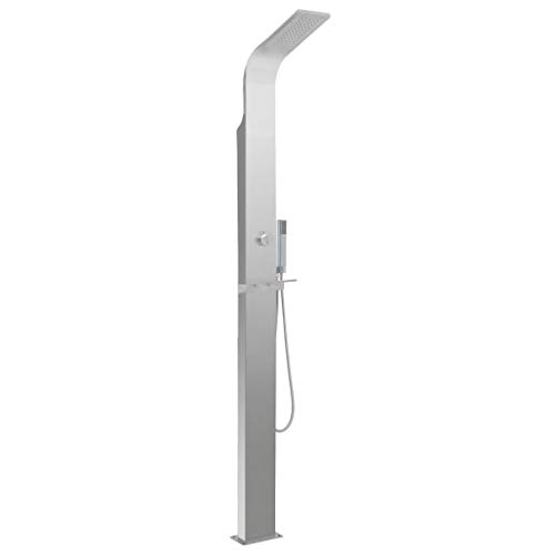 Festnight Ducha Exterior de Acero Inoxidable Juego Completo para Ducharse Ducha Jardin Ducha Piscina para Jardín Patio Exterior Piscina 15 x 44 x 210 cm
