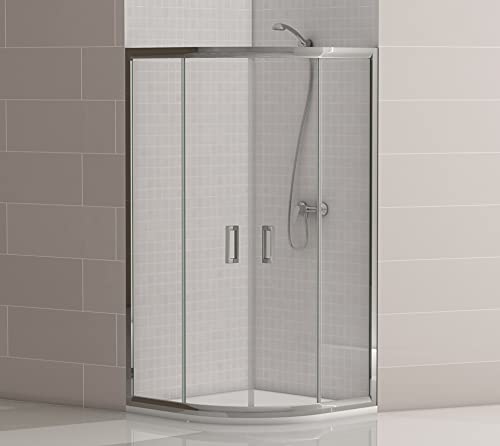 MAMPARA DE DUCHA AUSTIN EASY CLEAN: TRATAMIENTO ANTICAL SEMICIRCULAR 80X80 CM PERFIL CROMO VIDRIO SEGURIDAD TRANSPARENTE
