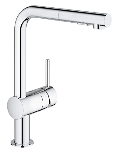 GROHE Minta, Grifo de cocina (caño alto extraíble, forma en L, menor consumo de agua), cromo, 30274000