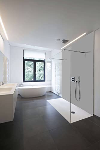 WALLando - Pared de ducha / pared posterior de baño - Revestimiento de ducha / revestimiento de pared - Placa de plástico PVC - Gris claro (200 x 90 cm)
