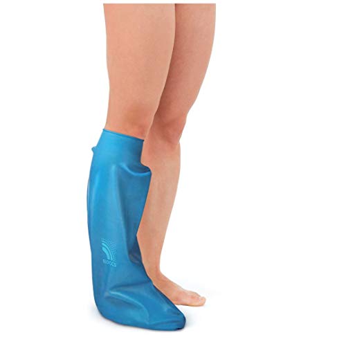 Bloccs Funda impermeable para pierna escayolada, natación, ducha y baño. Protector estanco - #ASL74 - pierna corta para Unisex Adulto Azul 1 Unidad (paquete de 1)