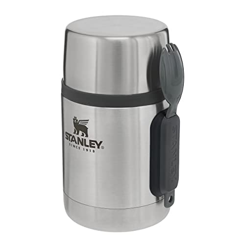 Stanley Adventure Fiambrera Termica Acero Inoxidable 0.53L / 18OZ with Spork – Termo Comida Caliente Adulto Sin BPA - Mantiene Frío o Calor 12 Horas - Tapa Doble que Sirve de Taza