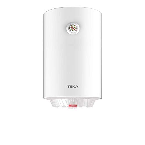 Teka EWH 30 C - Termo Eléctrico de 30 L, Consumo Medio 1-2 personas, Tanque Esmaltado Zafire, con Termómetro y Válvula de Seguridad, Color Blanco