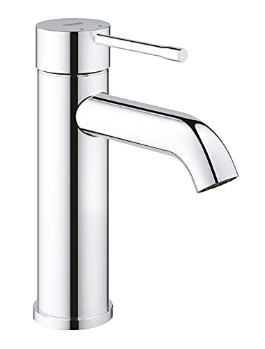 Grohe Essence - Grifo de lavabo, monomando con cuerpo liso, con limitador ecológico de temperatura, Tamaño S, (1/2