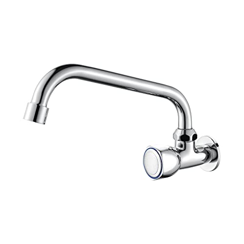 Ibergrif M18654 Ballet, Cocina de Solo Agua Frío, Grifo Giratorio de Pared, Cromo, Plata