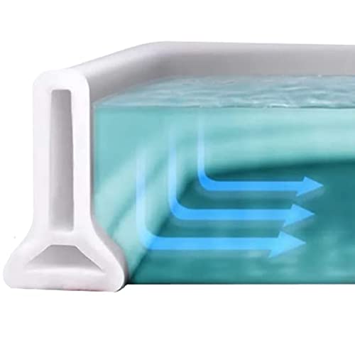 200 CM Barrera Autoadhesiva de Ducha y Bañeras sin Mamparas | Lamina de Goma de Silicona Vierteaguas Flexible, Umbral de Agua y Protector de Muebles de Baño, Encimeras o Presa de Suelos de Exterior
