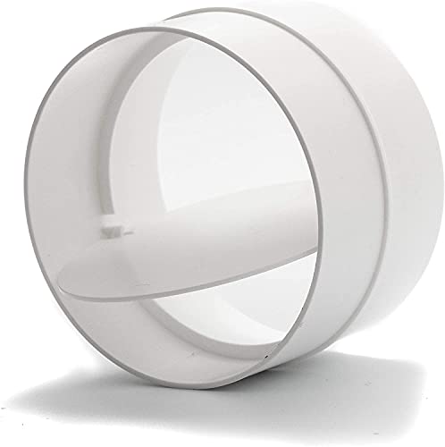 125 mm de diámetro de plástico Inline Backdraf. Conecte el secador de aire de salida o baño y los conductos con la válvula antirretorno.