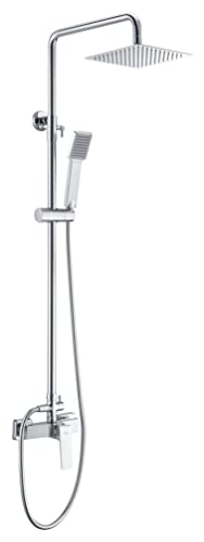 IMEX - Conjunto barra de ducha monomando grifería de baño serie ART - Cromado - BDAR025