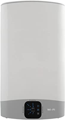Ariston Velis Wifi, termo eléctrico 50 litros, Calentador de agua horizontal o vertical, Garantia total 3 años, medidas: 50,6 x 27,5 x 77,6 cm, color blanco, Fabricado para ser instalado en España