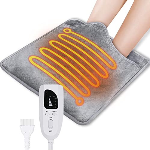 Wawaplu Calienta Pies Electrico-Calientapies Electrico-Apagado Automático-Calienta Pies Lavable Calentador de Pies de Calentamiento Rápido,Espalda y Cuerpo Completo para Mujeres Hombres (gris)