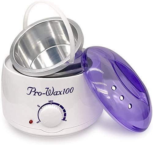 Calentador Cera Eléctrica Profesional Depilación 500ml Máquina de cera profesional para el rostro, cuerpos velocidades ajustable eficaz y rápida (Morado Blanco)