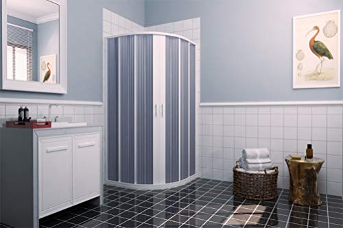 Mampara de ducha semicircular, dos puertas correderas, 90 x 90 cm, reducible de 70 a 90 cm.