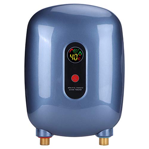 3.5KW 220V Calentador de Agua sin Tanque eléctrico, Calentador de Agua instantáneo con Pantalla LED, protección contra sobrecalentamiento, protección contra Fugas(Enchufe de la UE)