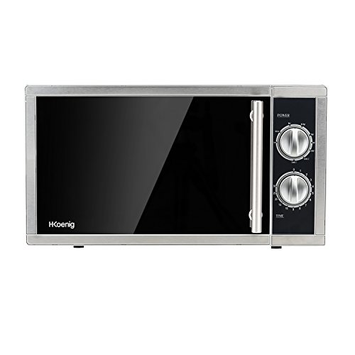 H.Koenig VIO7 Microondas con Grill, Potencia 900 W y Potencia Grill 1000W, 23 litros, Temporizador hasta 30 min, 5 Niveles de Potencia de Calentado, Modo Grill y Descongelador, Plato Giratorio 27 Cm,