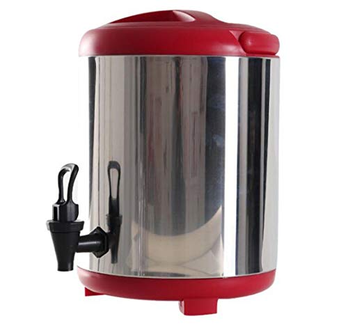 GHKWXUE Dispensador de Bebidas térmico Termo con el termómetro con el Grifo de Doble Aislamiento Leche té Barril de Acero Inoxidable de 8 l / 10L 12L por Tea Shop Restaurante Reunión de la Familia