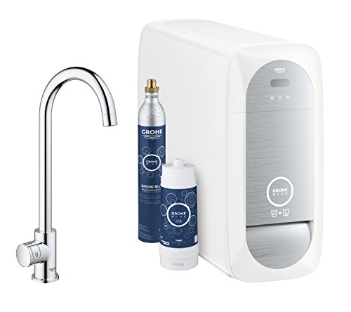 Grohe Blue Home Mono Starter Kit - grifo de cocina con filtro de agua, caño en C (31498001)