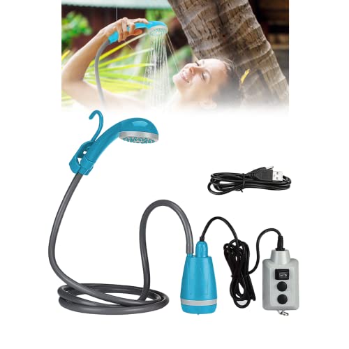 DAZZLEEX Ducha portátil al aire libre 12V USB recargable juego de ducha para senderismo camping aventura al aire libre