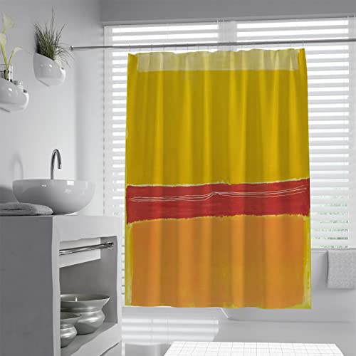 SAISEMIHOME Patrón Azul Pintura Moderna Abstracta en Mondrian Cortina de Ducha de Tela de poliéster Impermeable Bauhaus con Ganchos W90xL180cm Cortina de Ducha