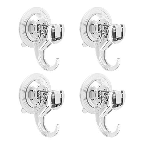 Quntis Juego de 4 ventosas con gancho para el hogar, baño, ducha, cocina, casa, cristal, ganchos para cortinas para azulejos, puerta de baño de espuma para ducha, 5 kg transparente