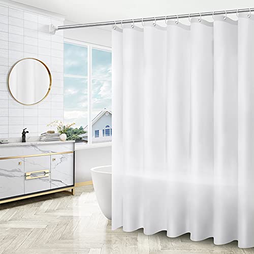 Anyingkai Cortinas de Ducha,Cortina de Ducha Transparente con Dibujo,Cortinas Baño Antimoho,Cortinas de Ducha de Tela,Cortinas Baño,Cortina de Ducha Transparente (Blanco)