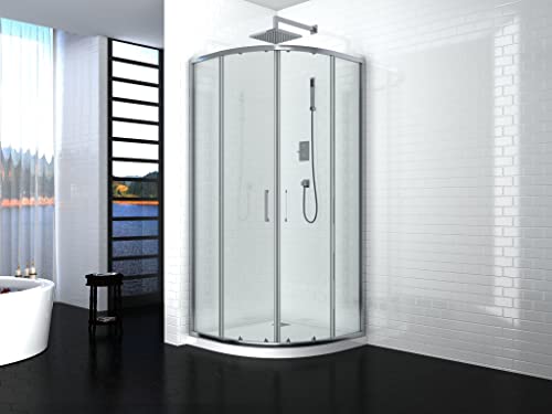 Cabina de ducha semicircular jada 80 x 80 6 mm cristal transparente - Mate (transparente)