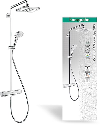hansgrohe Croma E Sistema de ducha 280, 1 tipo de chorro, con tecnología de Ahorro de Agua, cromo, 27660000