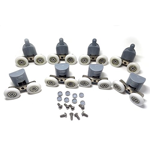 Rodamientos dobles para mamparas de ducha, 25 mm de diámetro, piezas de repuesto para ruedas de baño, 8 unidades, CY-903AB