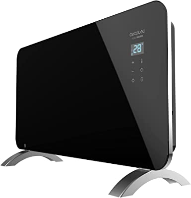 Cecotec Radiador Eléctrico Bajo Consumo Ready Warm 6720 Crystal Connection. Wifi, 1500 W, Termostato Regulable, Temporizador, Soporte de Pie, Protección Sobrecalentamiento, 13X80.5X47 Cm, Negro