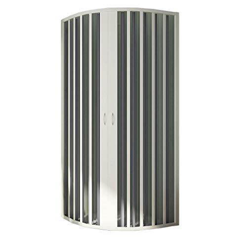Forte Mampara de Ducha Semicircular 80x80 CM Radio 55 H185 PVC Mod. Sharp Central