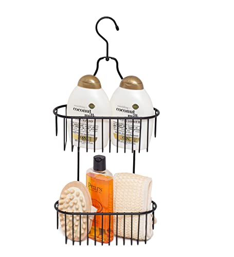 simplywire – Organizador de ducha colgante con dos niveles – Antioxidante – Negro