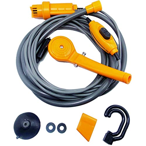 Ducha de Camping Portátil, Volumen de Agua Ajustable, Bomba de Ducha de Mano al Aire Libre para Viaje, Lavado de Verduras para Mascotas, Camping DC 12V