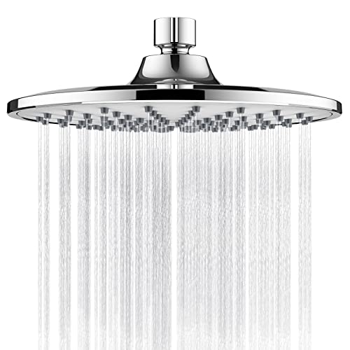 HORJOR Alcachofa Ducha Lluvia Redondo De Alta PresióN Ahorro Agua Alcachofa Ultra-Delgado Grande Circular Rociador Ducha Con Filtro Cabezal Ducha áNgulo Ajustable Y Giratorio ConexióN AnticalcáReo