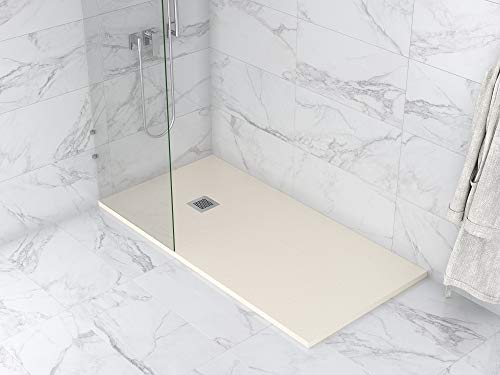 MASAL TECH DESING - Plato de ducha, textura PIZARRA BEIGE 90x160 cm, antideslizante y de fácil colocación.