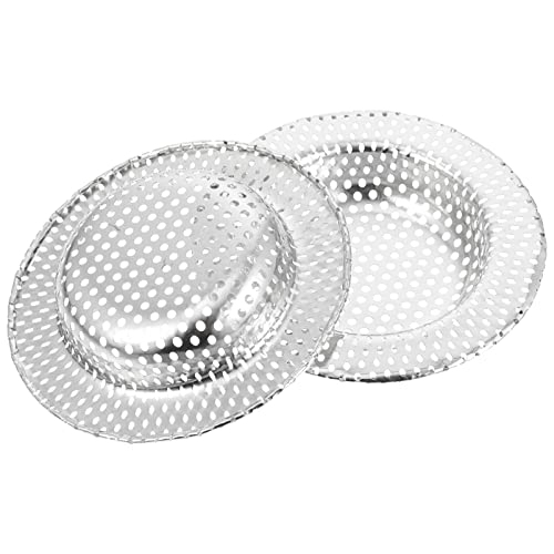 OUSIKA Malla de fregadero de acero inoxidable, fregadero de Metal, desagüe de ducha, cubierta de desagüe for bañera, tapón for el pelo for la cubierta del colador de la bañera: 2 uds, tapón de desagüe