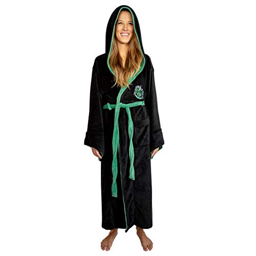 Groovy Slytherin Harry Potter-Albornoz con Capucha, Negro, Talla única Plus Tall para Hombres