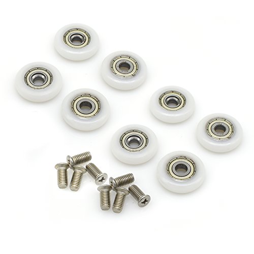 Ruedas de repuesto mampara de ducha corrediza, 8 unidades, 25 mm de diámetro con tornillo M5