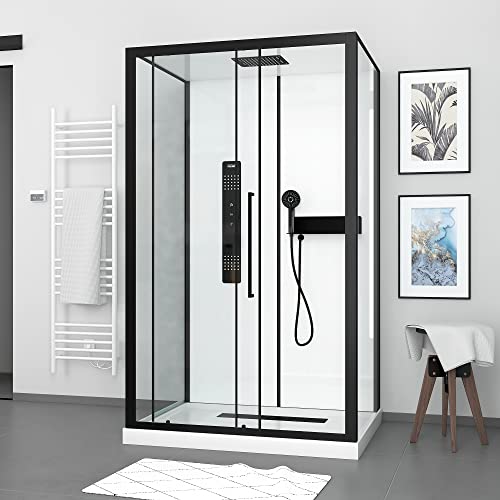 Cabina de ducha 115 x 90 x 210 cm con plato + desagüe 90 mm + rejilla lineal - FACTORY 2