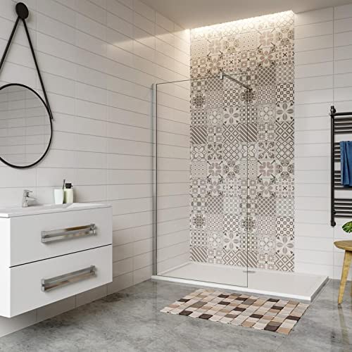 Mampara ducha Panel Pantalla Fija cristal 8mm templado para baño (60x200cm)