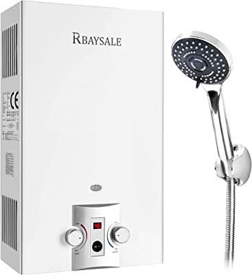 Calentador de Agua Butano Instantáneo 10L, Certificado CE, 20KW Calentador de Gas GLP Butano Propano Adecuado para Hogares, Apartamentos y Areas sin Conexión a la Red, Manual en Español [actualizado]