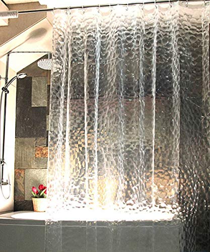 ShowPower No.1017 Waterfall Cortina de Ducha Transparente 240 X 200 cm EVA Impresión 3D Efecto Anti-Mildew Impermeable Cortinas De Baño