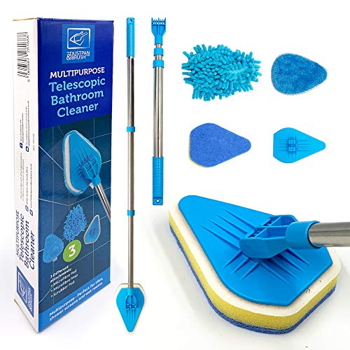 Limpiador de azulejos de baño telescópico, herramienta de limpieza de baño extensible (nuevo kit de limpieza telescópico)