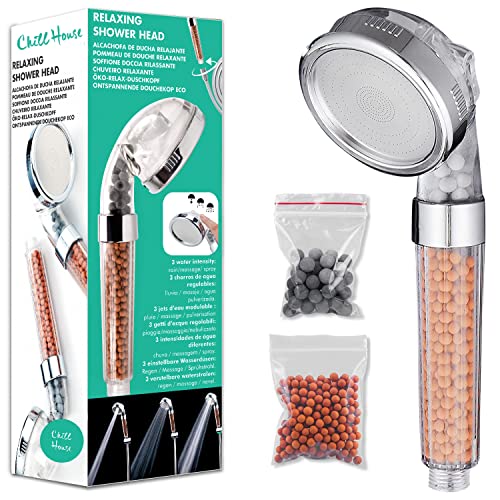 Alcachofa de Ducha con Filtro - Cabezal Ducha Alta Presion - Filtro Ducha Antical - Ducha Ionica - Duchas de baño alcachofa - Alcachofa de Ducha Alta Presion + 1 Kit Perlas Ducha Filtro