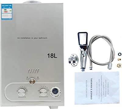 Cozyel 18 L LPG Calentador de Agua Calentador de Agua de Gas Licuado 36KW Calentador de Agua Automático LCD Digital Calentador de Agua Instantáneo Propane Gas Hot Water Heater