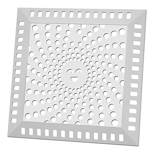 BouGPeng Protector de desagüe cuadrado para desagüe de ducha para baño Smile Face fregadero de malla de drenaje de acero inoxidable plateado para cocina baño (125 x 125 x 5 mm)