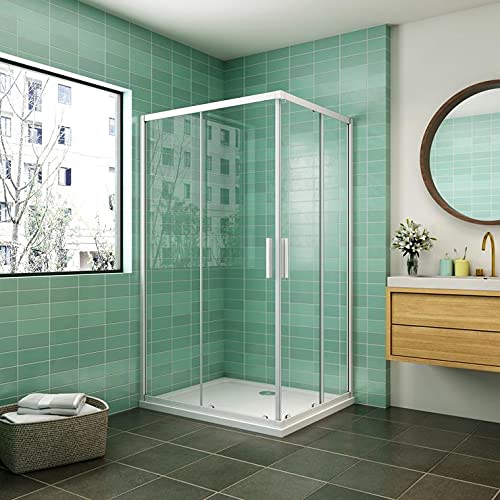 Cabina de ducha mampara de ducha corredera puerta 5mm cristal Aica 120x80cm con plato de ducha