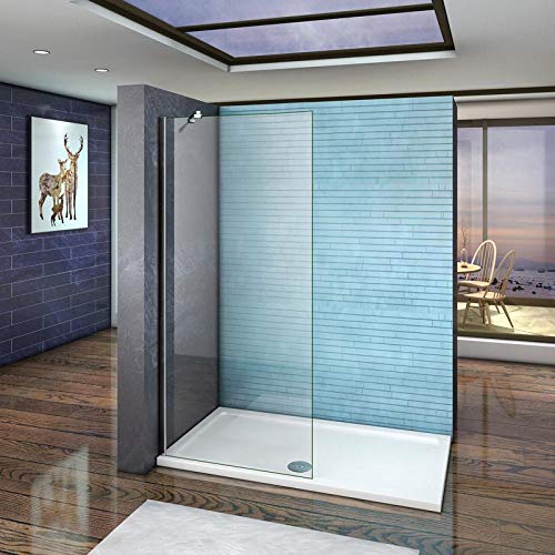 Mamparas de ducha Frontales Puerta fijo Cristal 6mm Antical Barra 45cm 85x185cm
