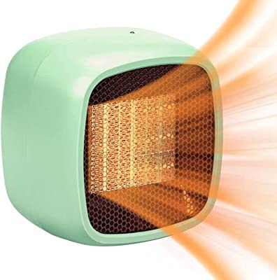 1200W Calefactor Bajo Consumo Pequeños Calefactor Portátil 220V Mini con Termostato Ajustable, Silencioso, Protección sobrecalentamiento y Antivuelco Ventiladores ​Calentador