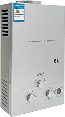 Cozyel 8 litros Calentador de agua a Gas GLP Propano 8 L 16KW Para el la casa Viaje Caravana Barco Camping Coche