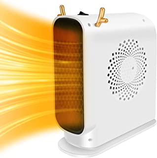 Calefactor Cerámico 500W Calefactor de Aire Caliente Silencioso Portátil Calefactor Electrico Estufas Protección Contra Sobrecalentamiento y Vuelco para Dormitorio Oficina(Blanco)